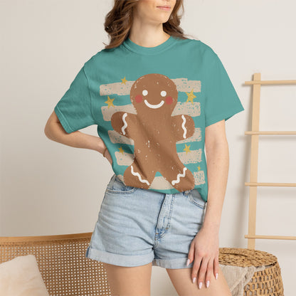 Gingerbread Cookie T-Shirt — Retro Striped Holiday Tee