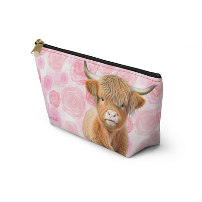 Highland & Pink Roses Accessory Pouch w T-bottom