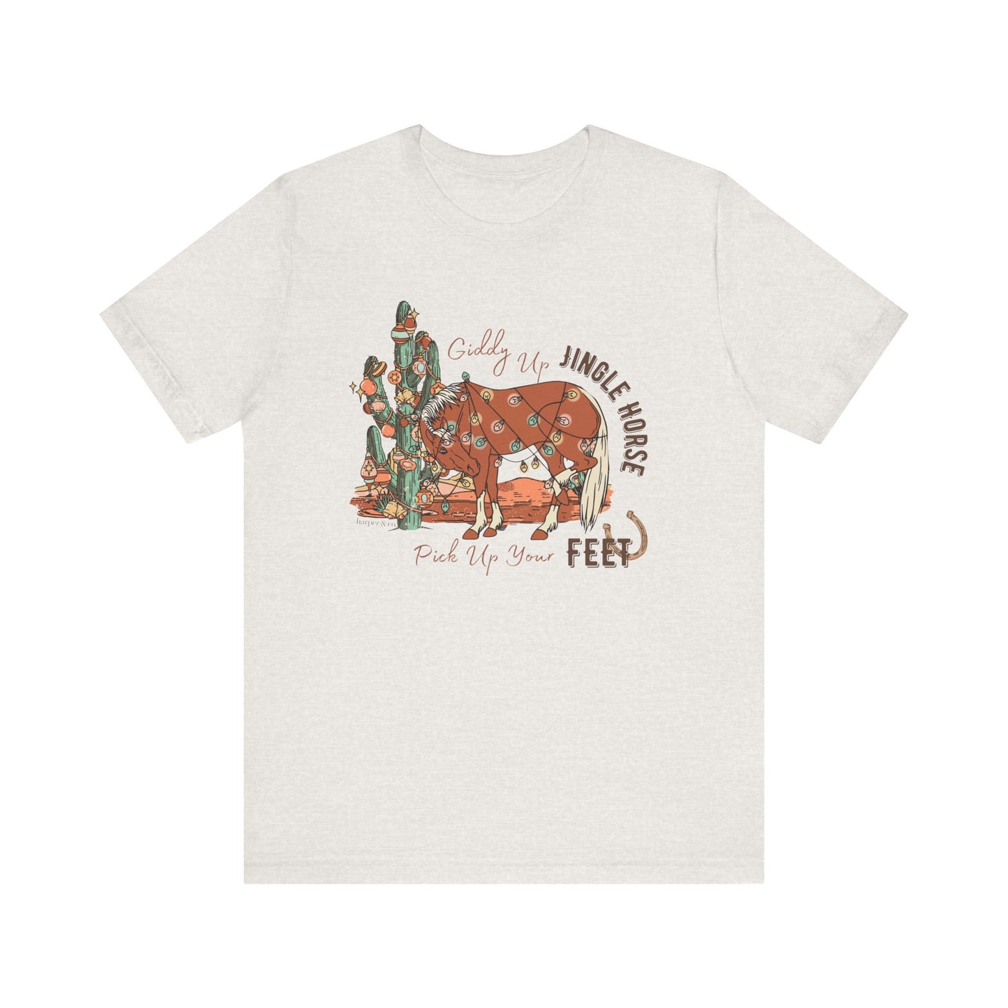 Giddy Up Jingle Horse Bella Canvas Full Size Unisex Jersey Short Sleeve Tee