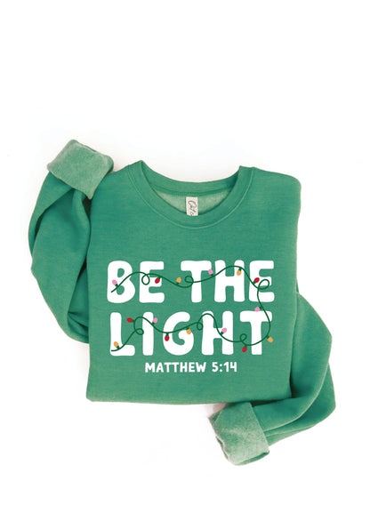 BE THE LIGHT Graphic Sweatshirt: HEATHER PURPLE