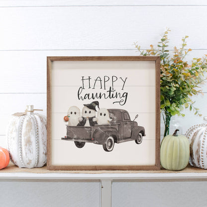 Happy Haunting Ghost Truck White