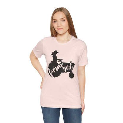 Farm Girl T-Shirt — Rustic Tractor Silhouette Tee for Country Women