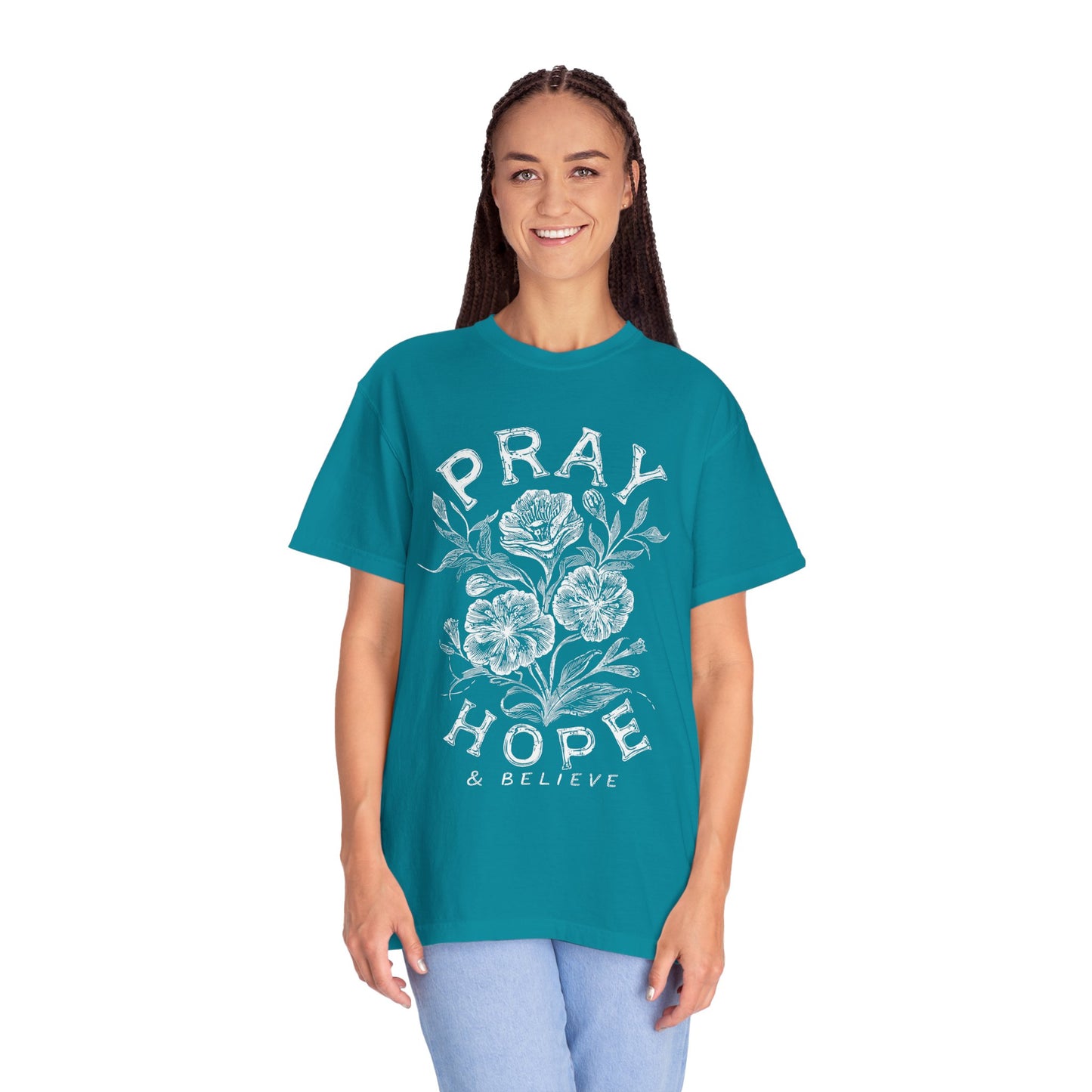 Pray Hope Believe T-Shirt — Inspirational Crewneck Tee