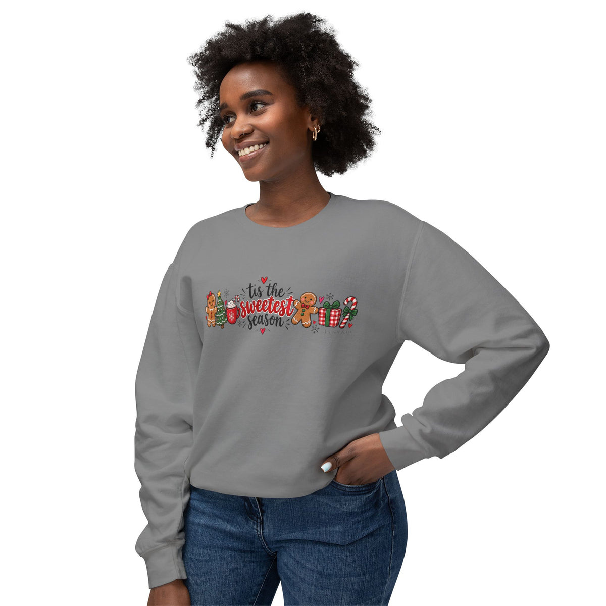 Crewneck Sweatshirt - "'Tis the Sweetest Season" Christmas Gingerbread Holiday Sweatshirt