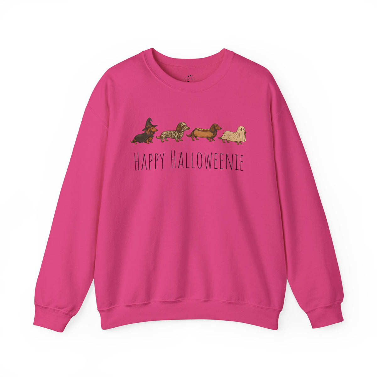 Halloween Dachshund Sweatshirt — "Happy Halloweenie" Cute Halloween Dog Crewneck