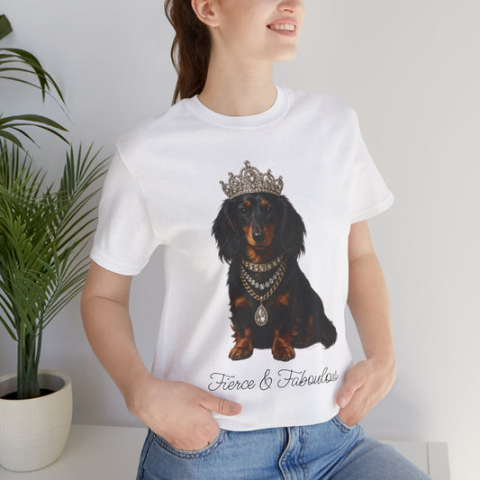 Dachshund Queen Tee — Crowned Weenie Dog Graphic T-Shirt