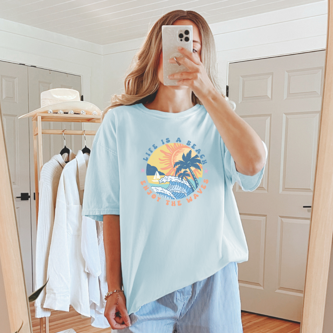 Life is a Beach Enjoy the Waves Graphic Tee