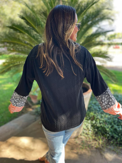 Textured Floral Blouse in Three Colors