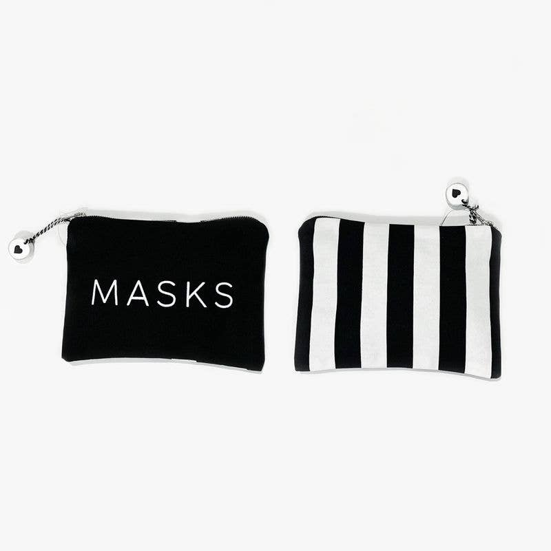 Canvas Cosmetic Bag Clutch - Masks - Two Styles