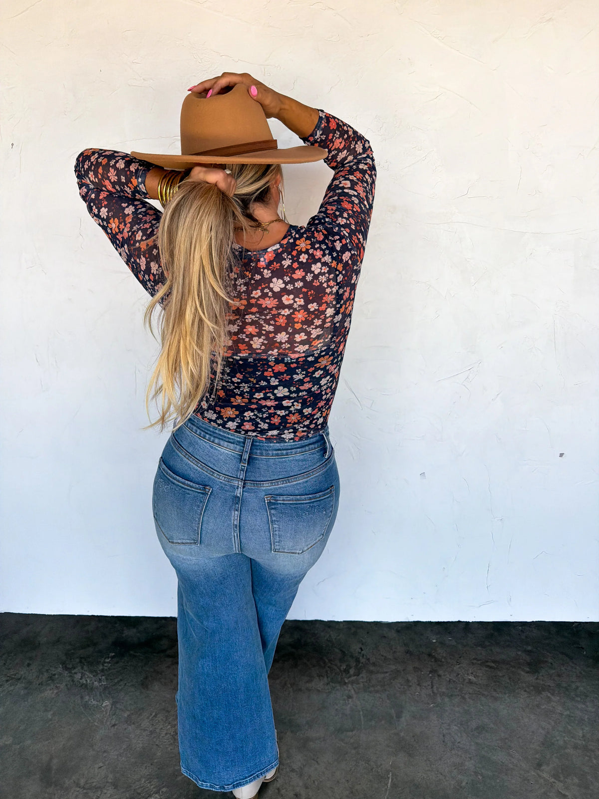 BLAKELEY Fall Floral Mesh It Up Top