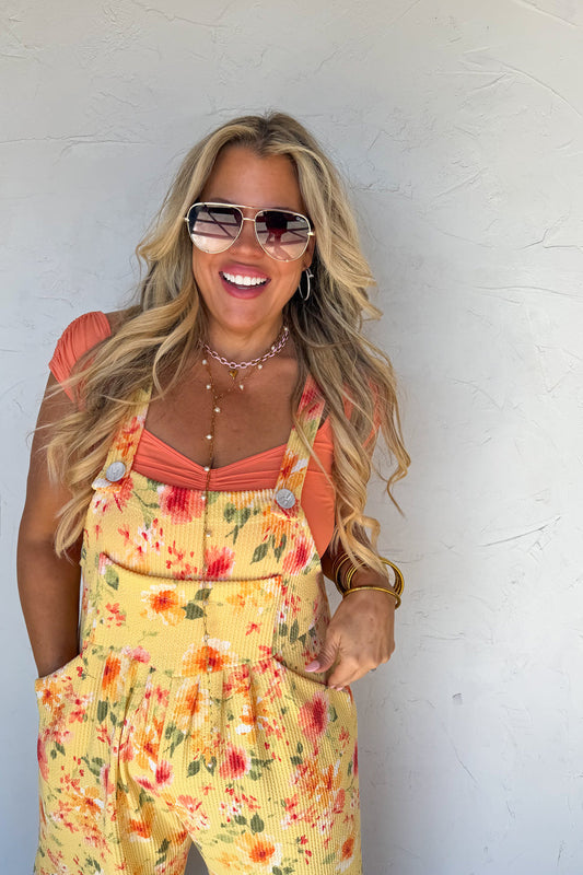 PREORDER - SPRING FLORAL KARLI BOHO OVERALLS