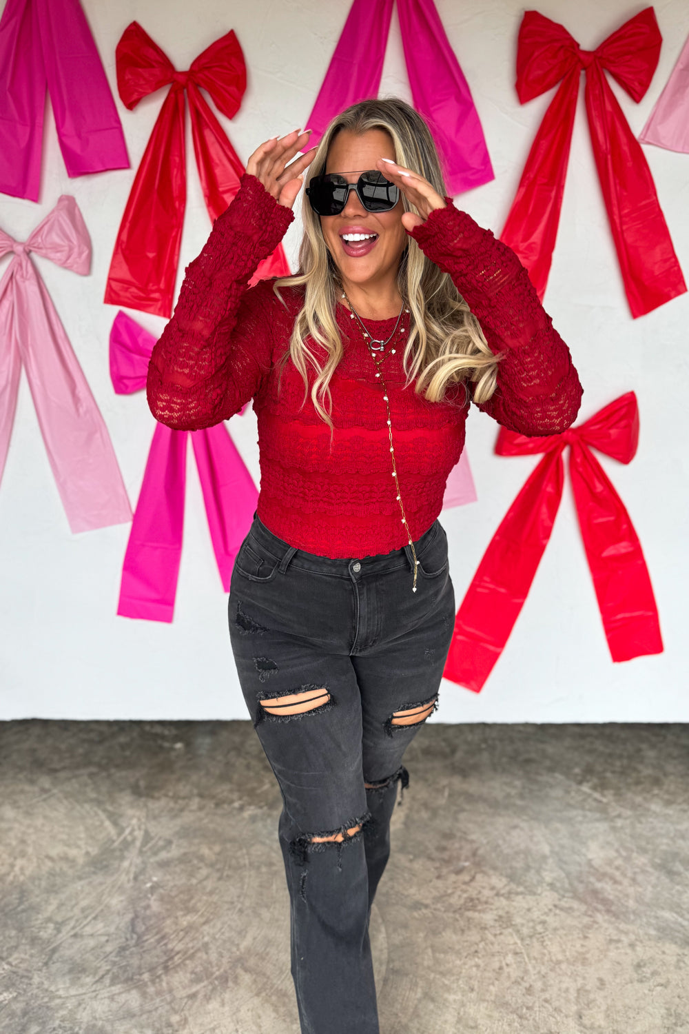 BLAKELEY Long Sleeve Rosalie Lace Top