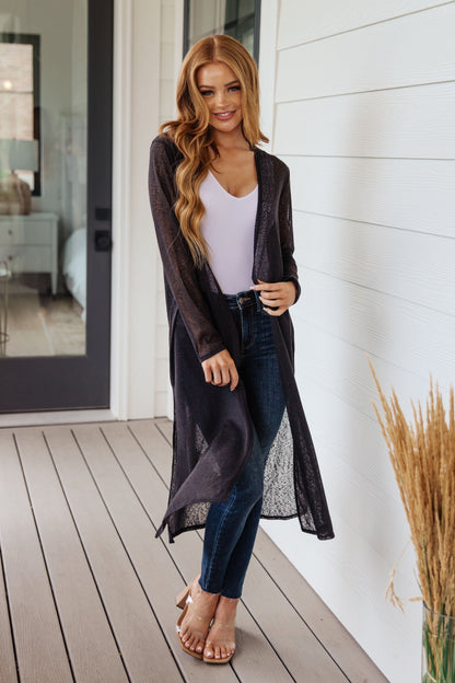 Sheer Duster Length Cardigan