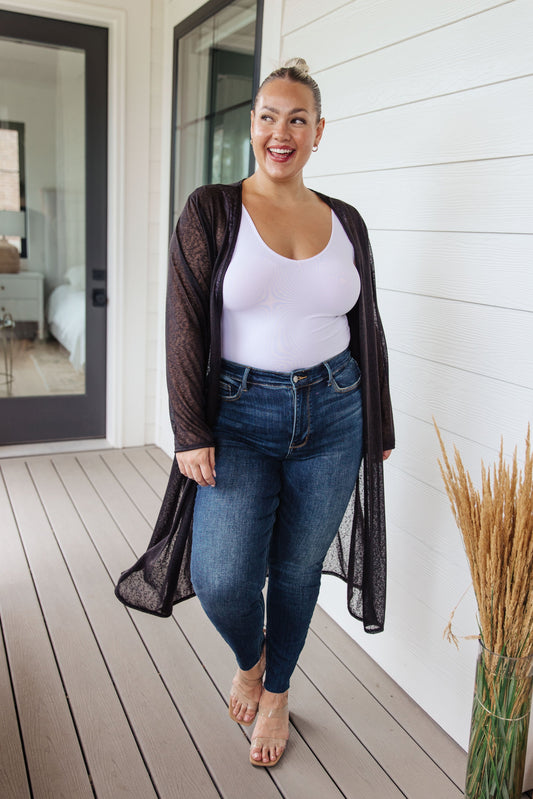 Sheer Duster Length Cardigan