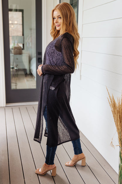 Sheer Duster Length Cardigan
