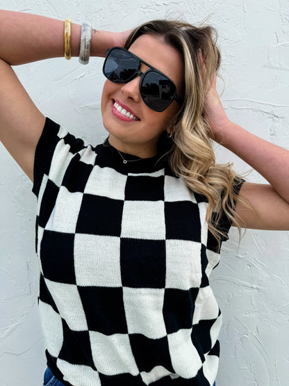 PREORDER: Sidni Checkered Sweater in Two Colors