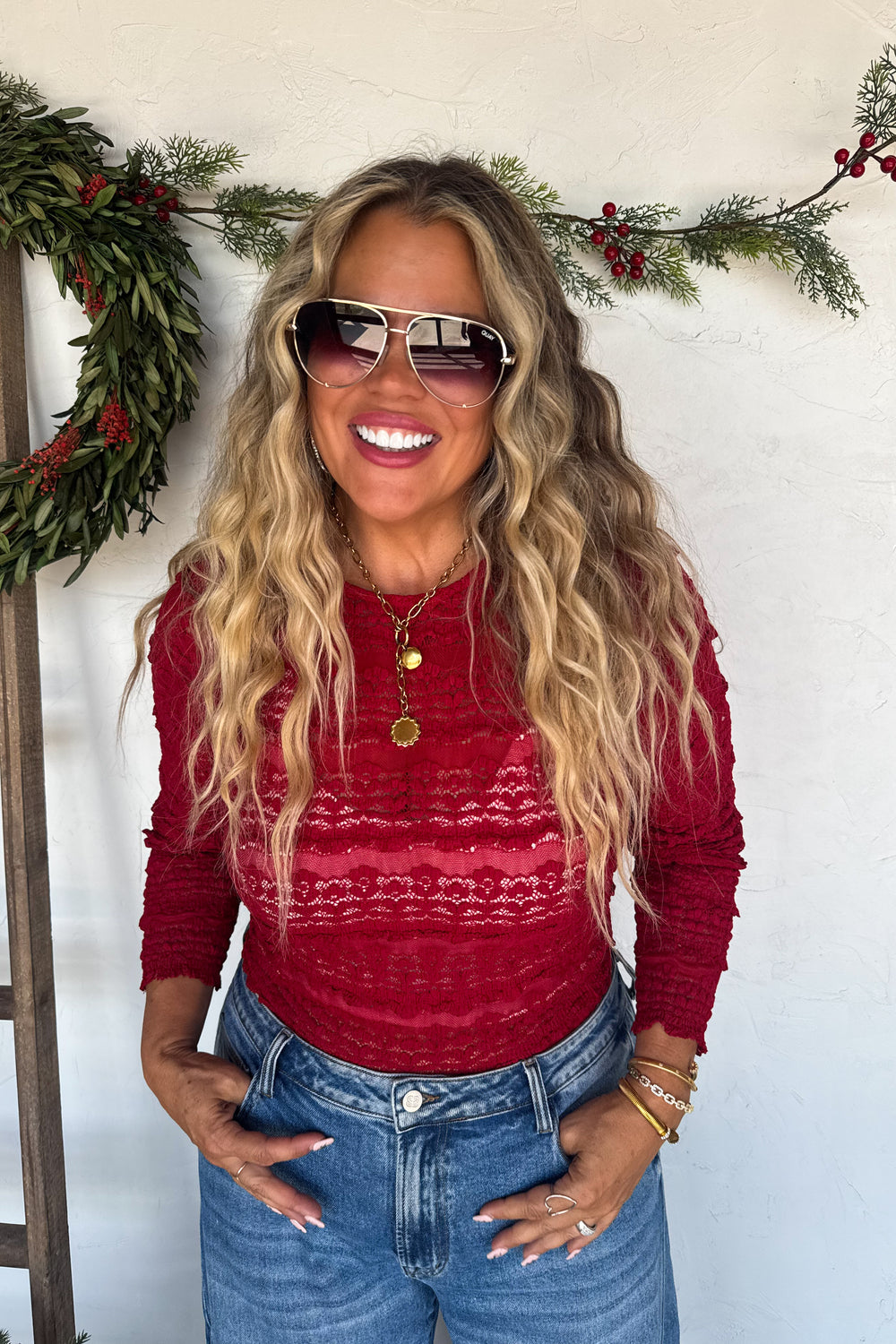 BLAKELEY Long Sleeve Rosalie Lace Top