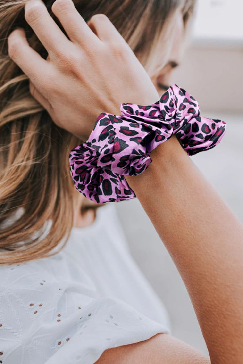 Leopard Print Elastic Hair Scrunchie