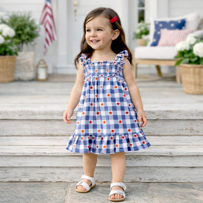 Americana Bamboo Smocked Dress - 4th of July