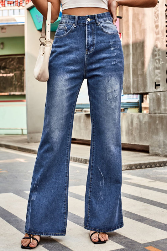 Moni Buttoned Loose Fit Jeans with Pockets