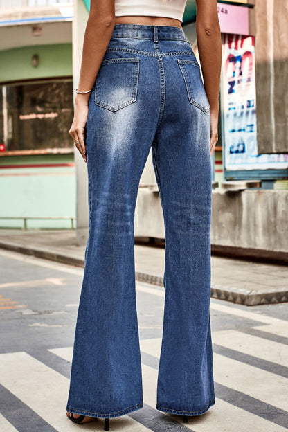 Moni Buttoned Loose Fit Jeans with Pockets