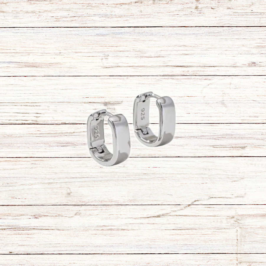 Sterling Plated Huggie Hoop Earrings
