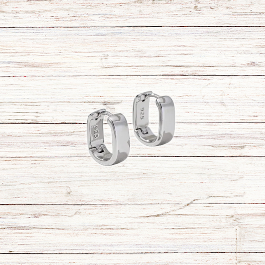Sterling Plated Huggie Hoop Earrings