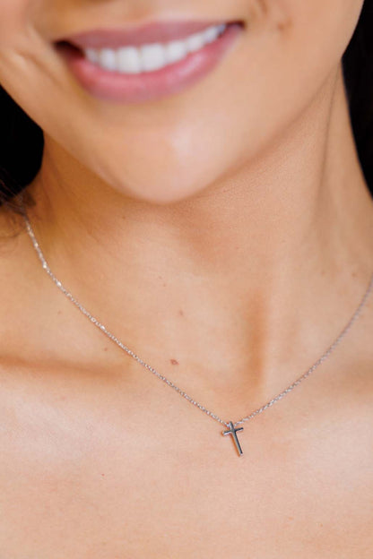 Dainty Sterling Silver Cross Necklace