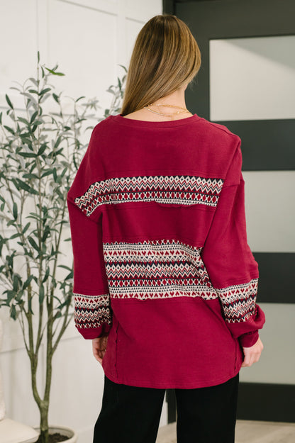 Don't Let Me Miss It Color Block Detail Top