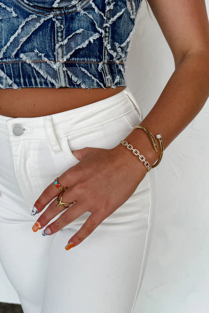 Diamond Chain Cuff Bracelet