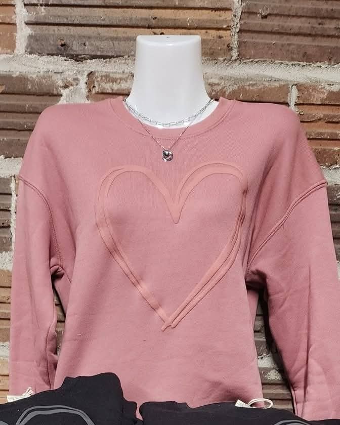 Oat Collective Heart Puff Graphic Sweatshirt