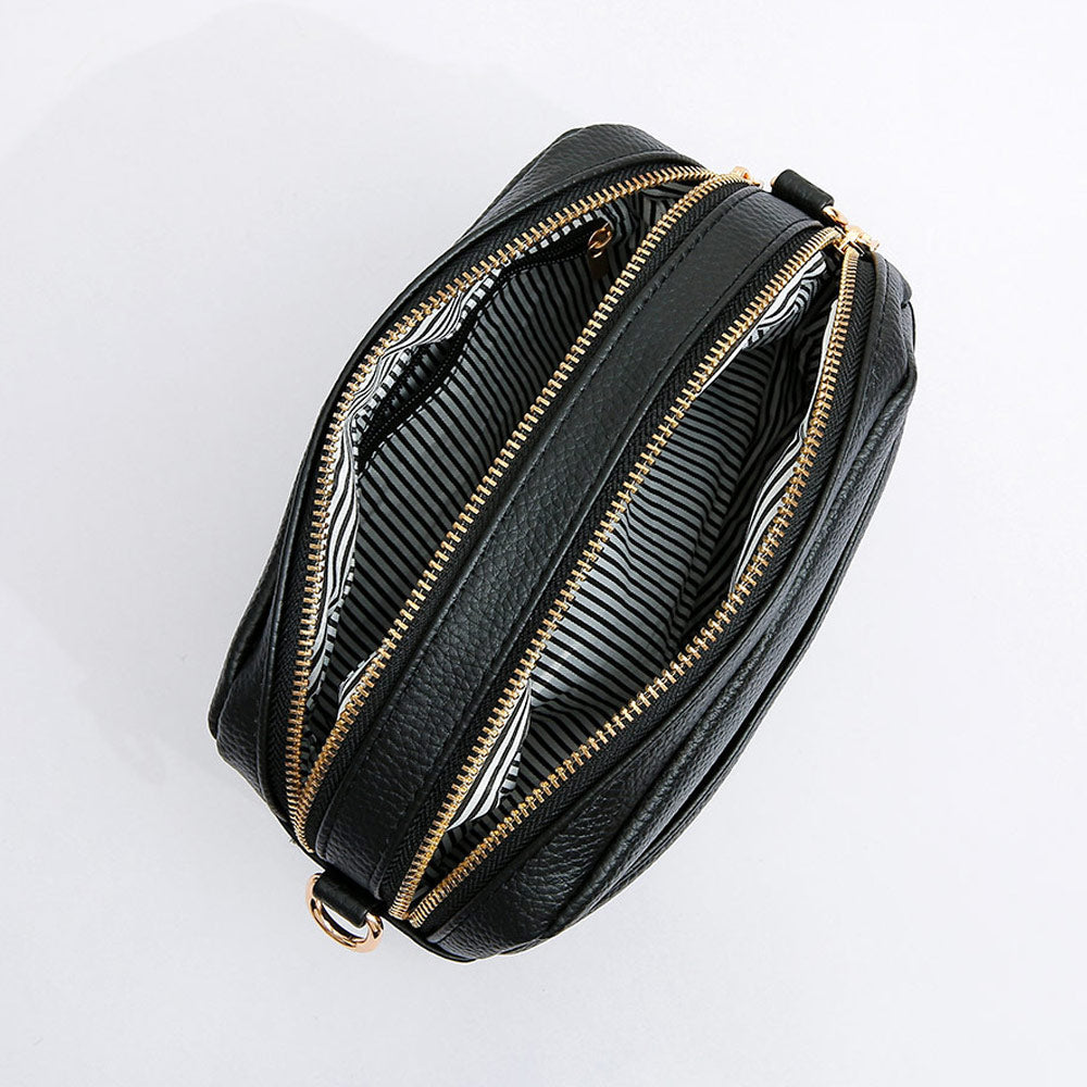 Pebbled Faux Leather Crossbody Bag