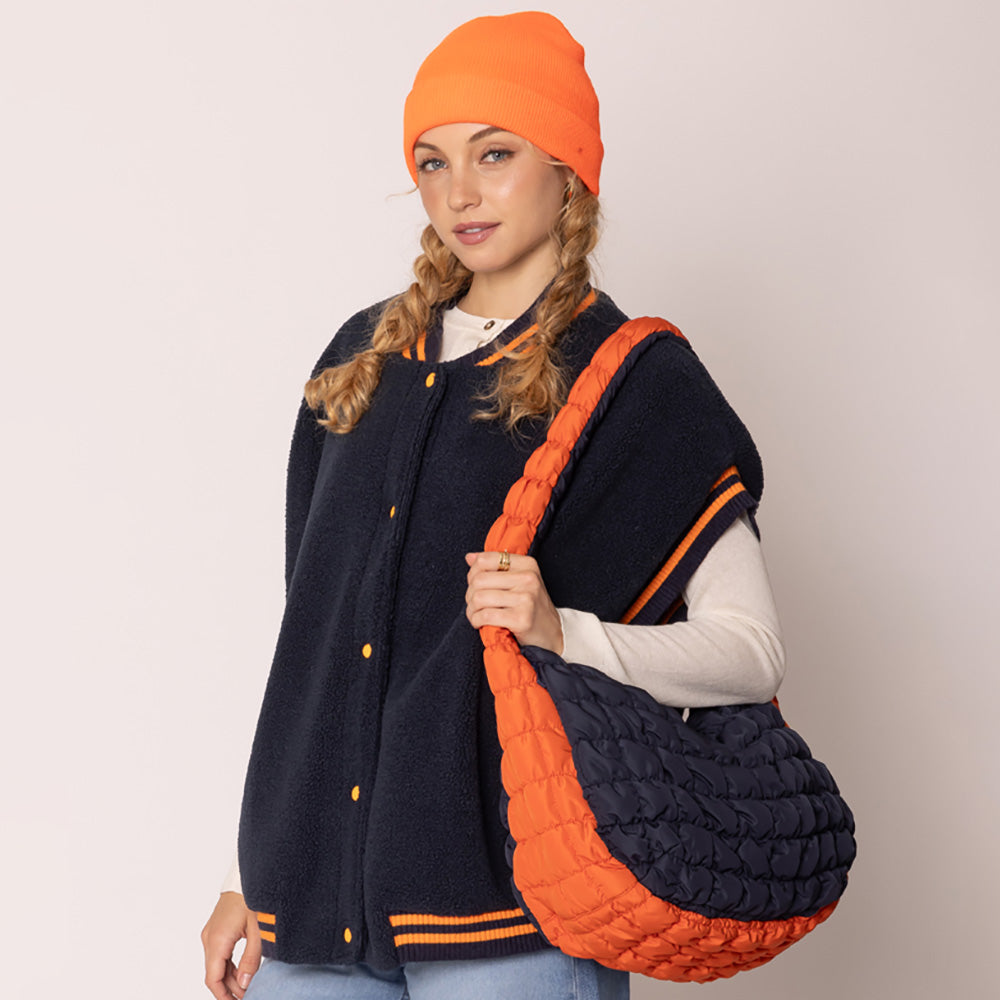 Game Day Quilted Puffer Shoulder Crossbody Bag Cloud Bag