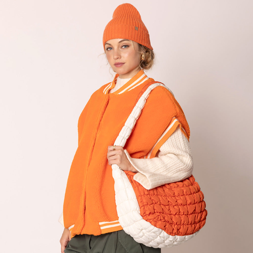 Game Day Quilted Puffer Shoulder Crossbody Bag Cloud Bag