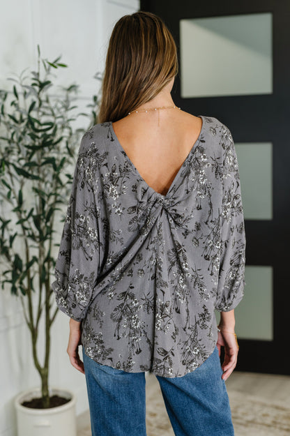 Falling in Deep Crinkle Woven Blouse Dune Grey