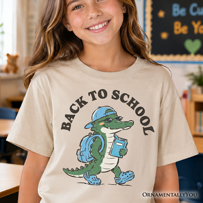 Kids Alligator Back to School T-Shirt, Cool Tee for Youth Student