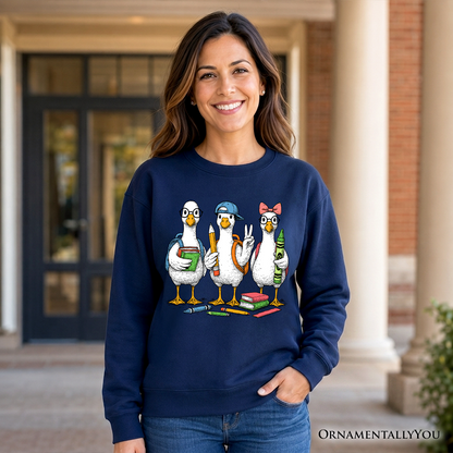 Goose Back to School Sweatshirt, Cute Teacher Student Classroom Sweater