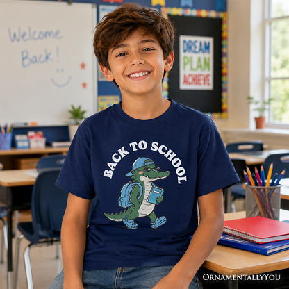 Kids Alligator Back to School T-Shirt, Cool Tee for Youth Student