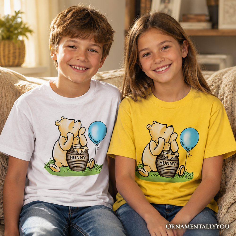 Kids Charming Winnie-the-Pooh Cute T-Shirt, Trendy Youth Tee