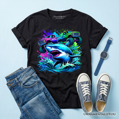 Trucks Shark Kids T-Shirt, Cool Ocean Animal Tee for Youth Boys