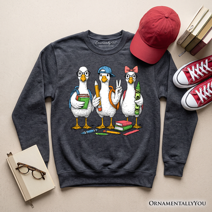 Goose Back to School Sweatshirt, Cute Teacher Student Classroom Sweater