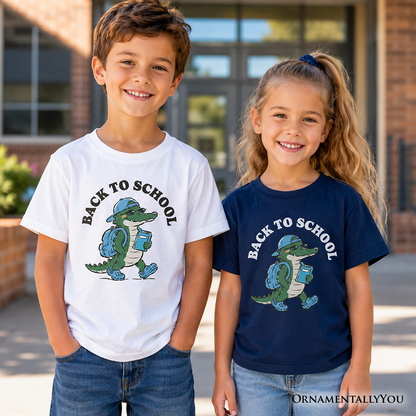 Kids Alligator Back to School T-Shirt, Cool Tee for Youth Student