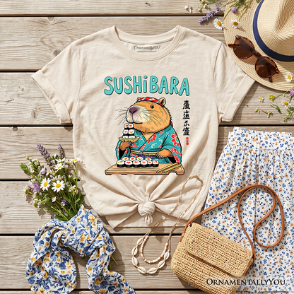 Sushibara Capybara Kids T-Shirt, Funny Sushi Animal Tee for Youth