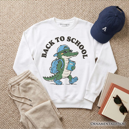 Alligator Back to School Sweatshirt, Cool Sweater for Teachers or Student