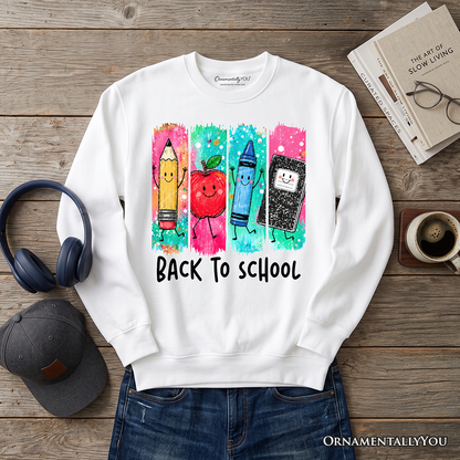 Brushstroke Back to School Sweatshirt, Apple Pencil Notebook Sweater