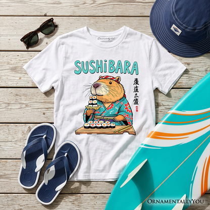 Sushibara Capybara Kids T-Shirt, Funny Sushi Animal Tee for Youth