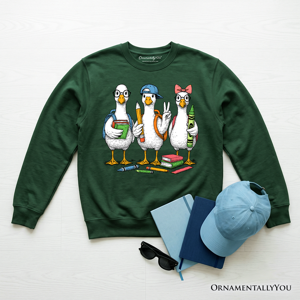 Goose Back to School Sweatshirt, Cute Teacher Student Classroom Sweater