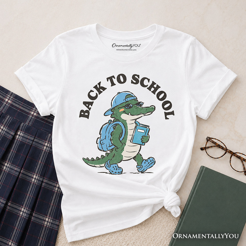 Kids Alligator Back to School T-Shirt, Cool Tee for Youth Student