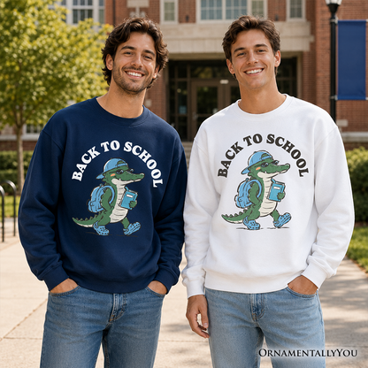 Alligator Back to School Sweatshirt, Cool Sweater for Teachers or Student
