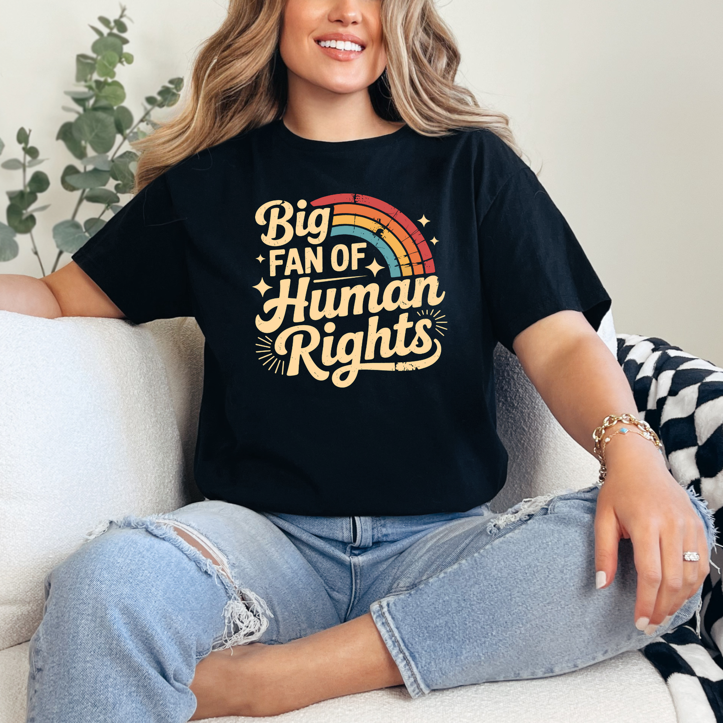 Big Fan of Human Rights Graphic Tee in Black